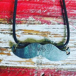 Damascus Mustache Necklace